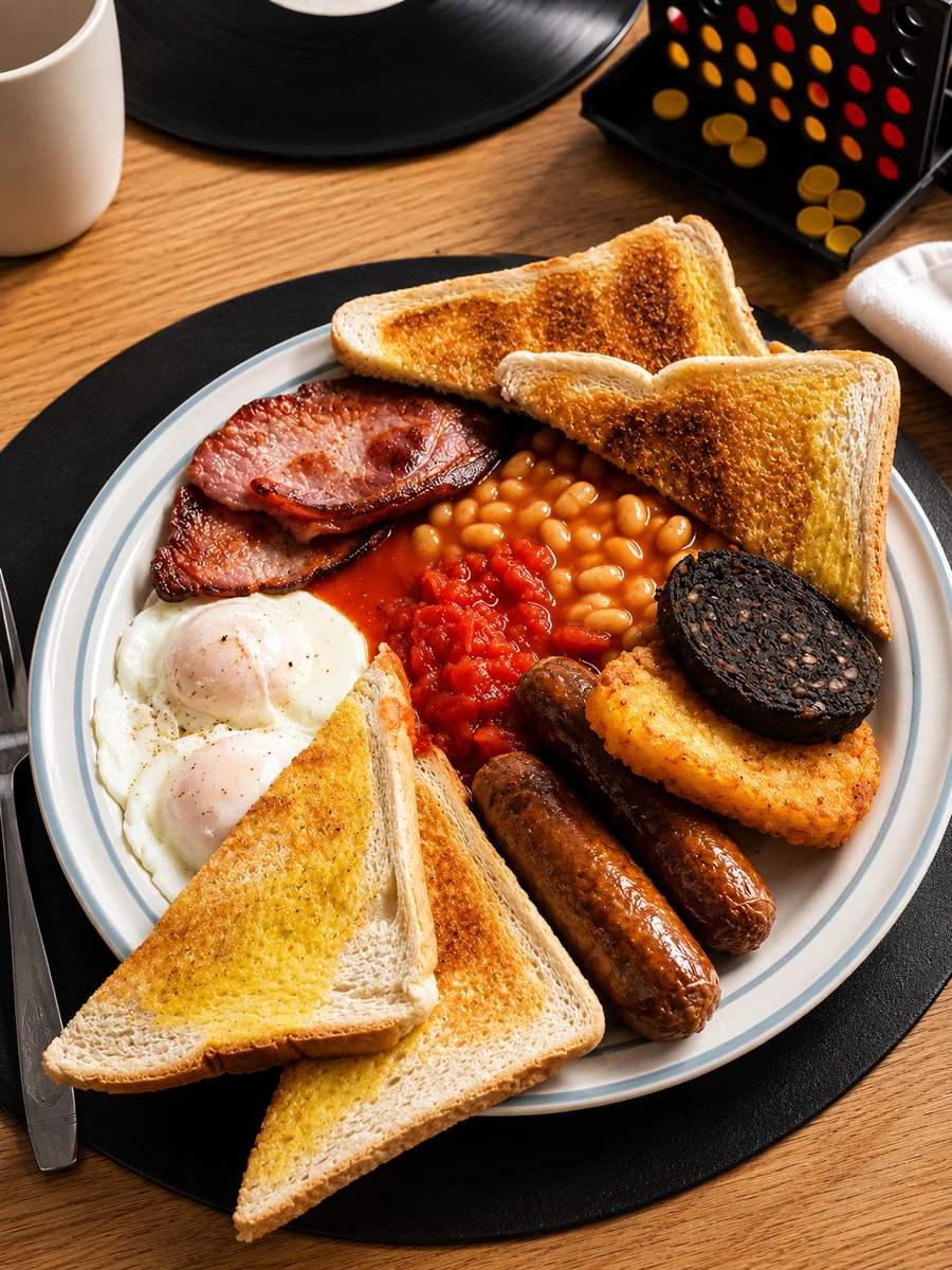 Cooked breakfast served at Gem Cafe Coxhoe